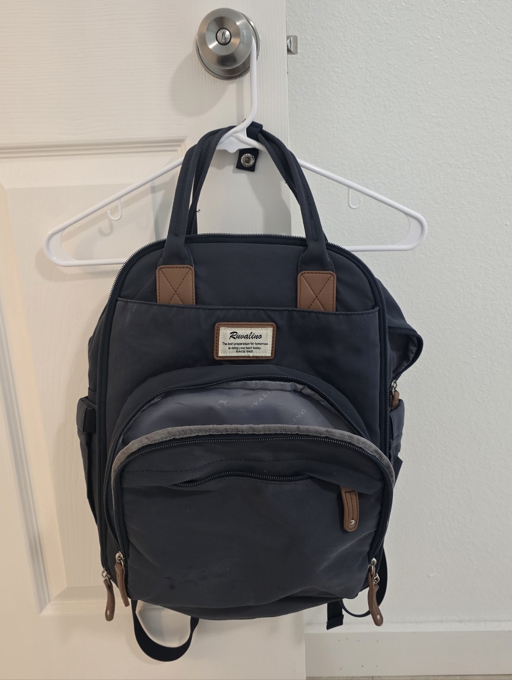 Ruvalino Diaper Bag Backpack Navy Blue Multi-Pocket Baby Bag Travel Organizer